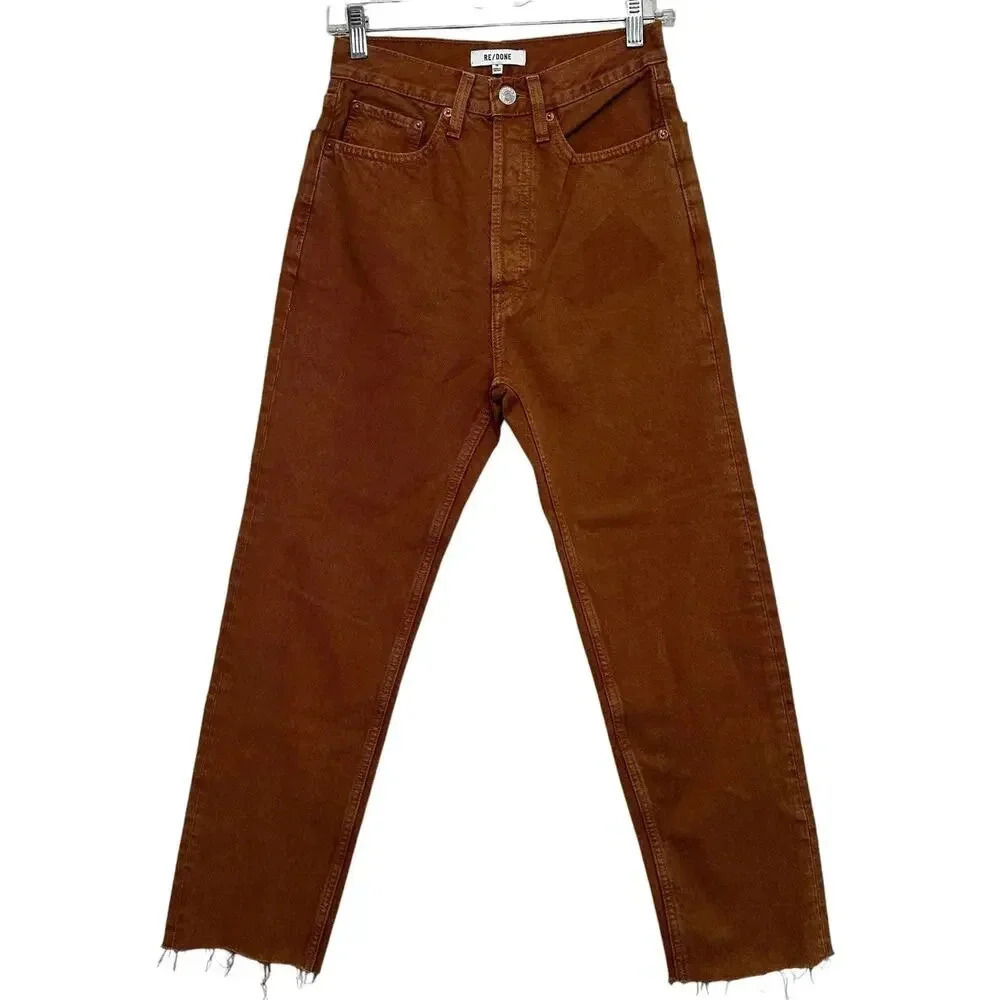 Re-Done NWT’s 70’s High Rise Stove Pipe distressed bottom jeans. Size 26